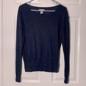 H&M blue glitter sweater size large